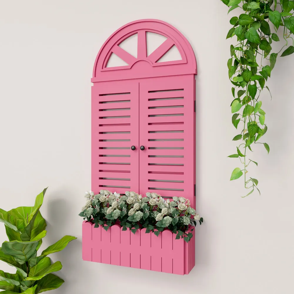 Quirky Vinatge Window Frame Wooden Jharokha Wall Decor White