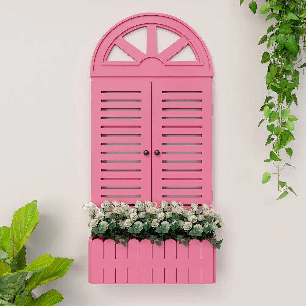 Quirky Vinatge Window Frame Wooden Jharokha Wall Decor White