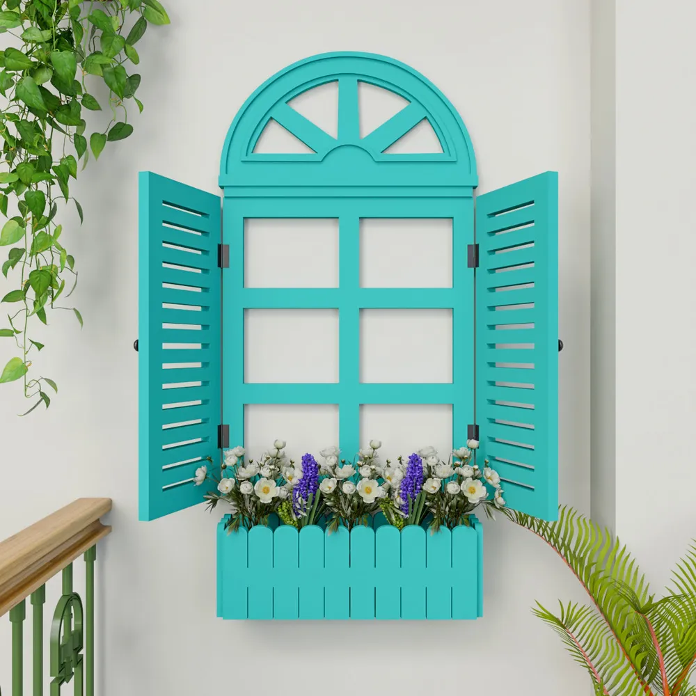 Quirky Vinatge Window Frame Wooden Jharokha Wall Decor White