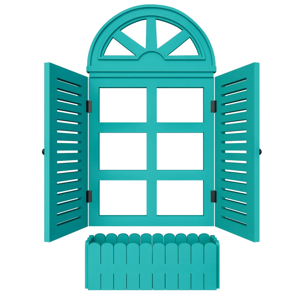 Quirky Vinatge Window Frame Wooden Jharokha Wall Decor White