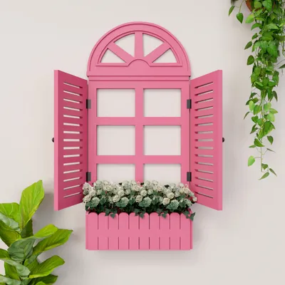 Quirky Vinatge Window Frame Wooden Jharokha Wall Decor