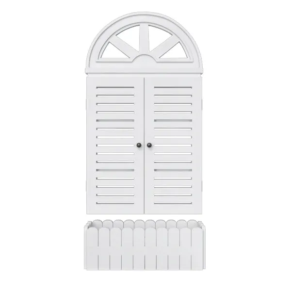 Quirky Vinatge Window Frame Wooden Jharokha Wall Decor White