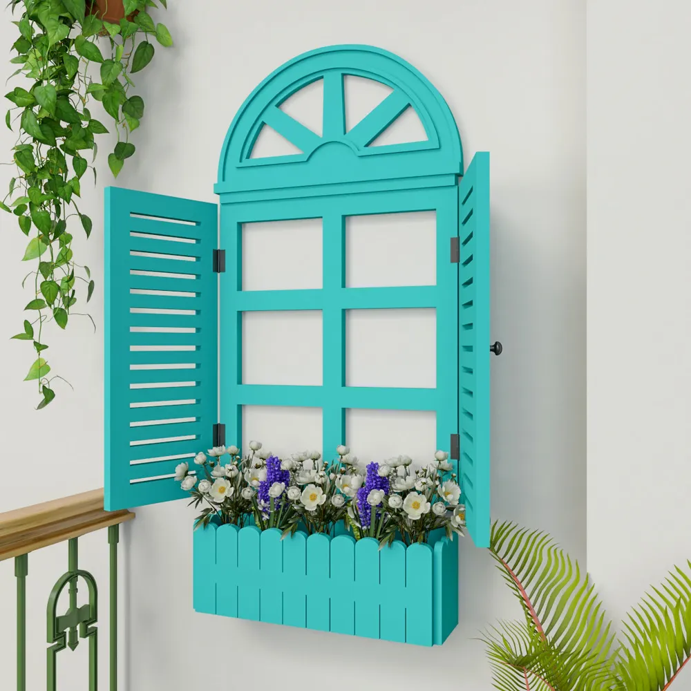 Quirky Vinatge Window Frame Wooden Jharokha Wall Decor White