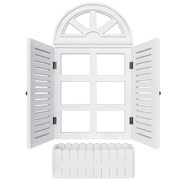 Quirky Vinatge Window Frame Wooden Jharokha Wall Decor White