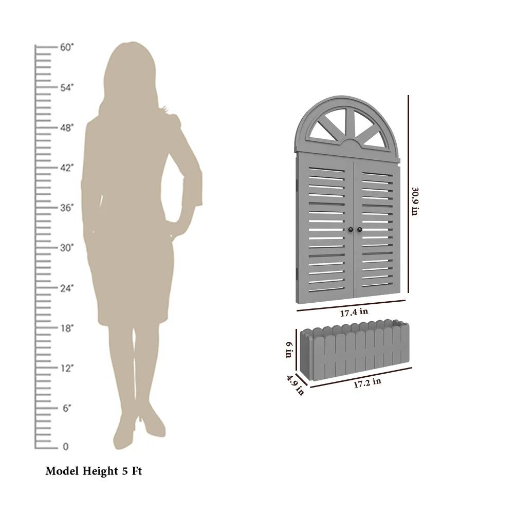 Quirky Vinatge Window Frame Wooden Jharokha Wall Decor White