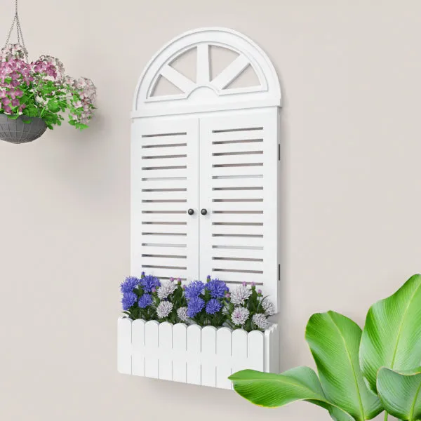 Quirky Vinatge Window Frame Wooden Jharokha Wall Decor White