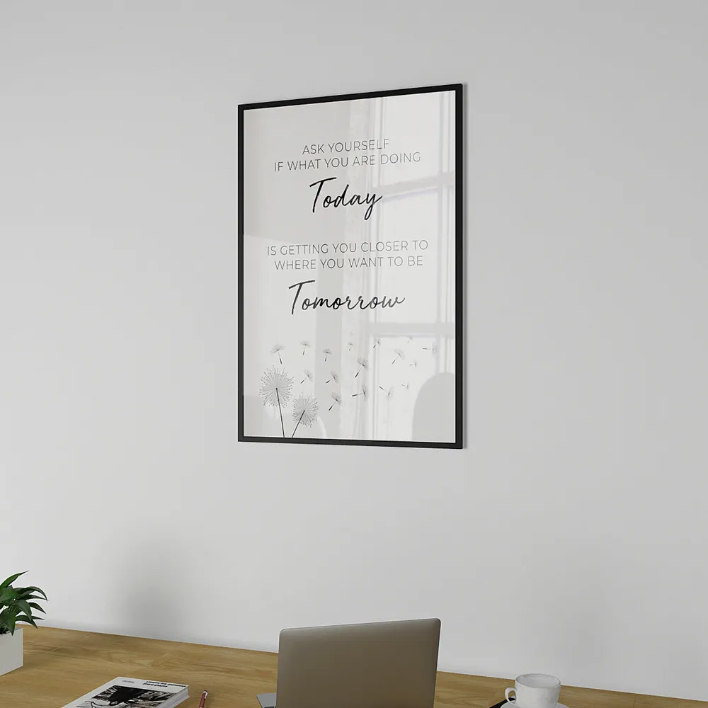 Quoted Inspirational Office Frame In Black & White