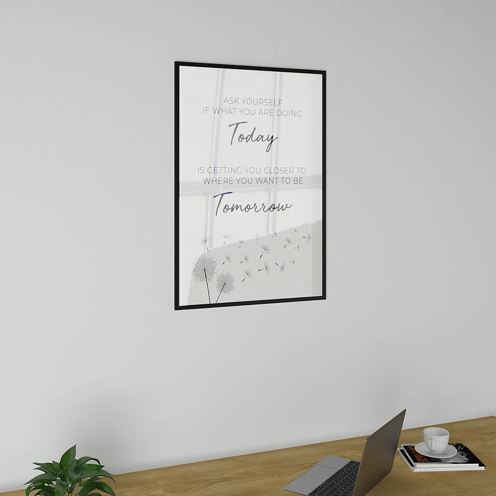 Quoted Inspirational Office Frame In Black & White