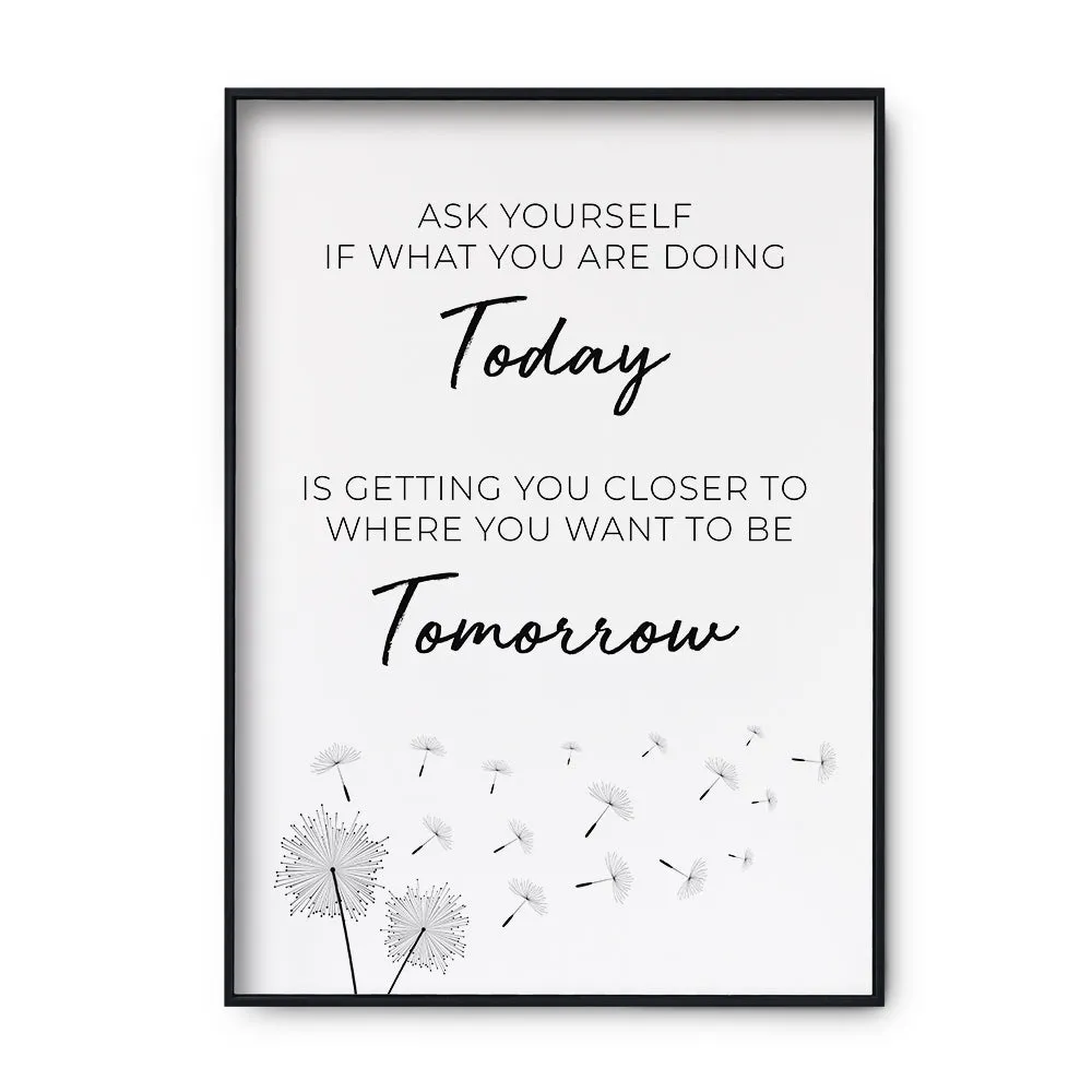Quoted Inspirational Office Frame In Black & White