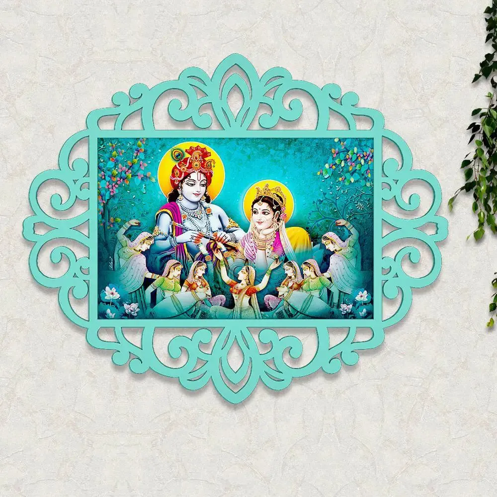 Radha Krishna Canvas Print in Decorative Frame