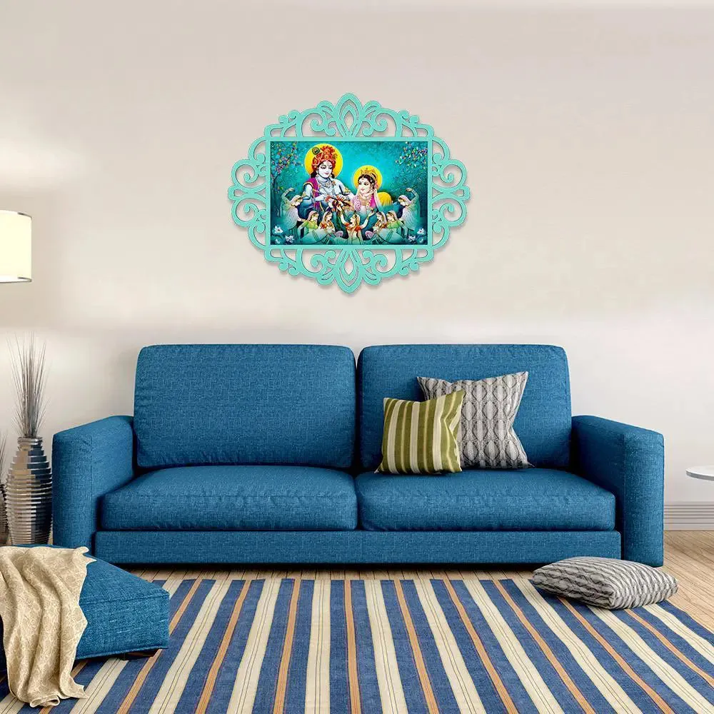 Radha Krishna Canvas Print in Decorative Frame