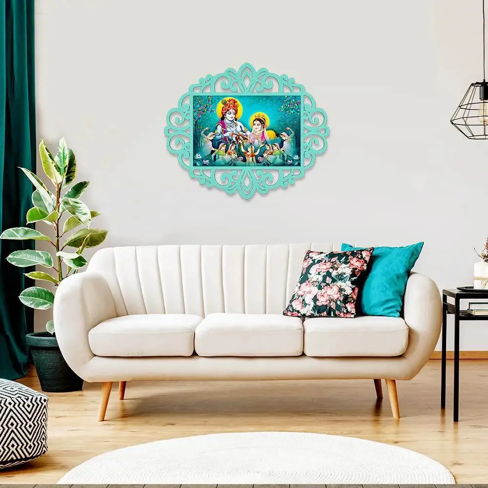 Radha Krishna Canvas Print in Decorative Frame