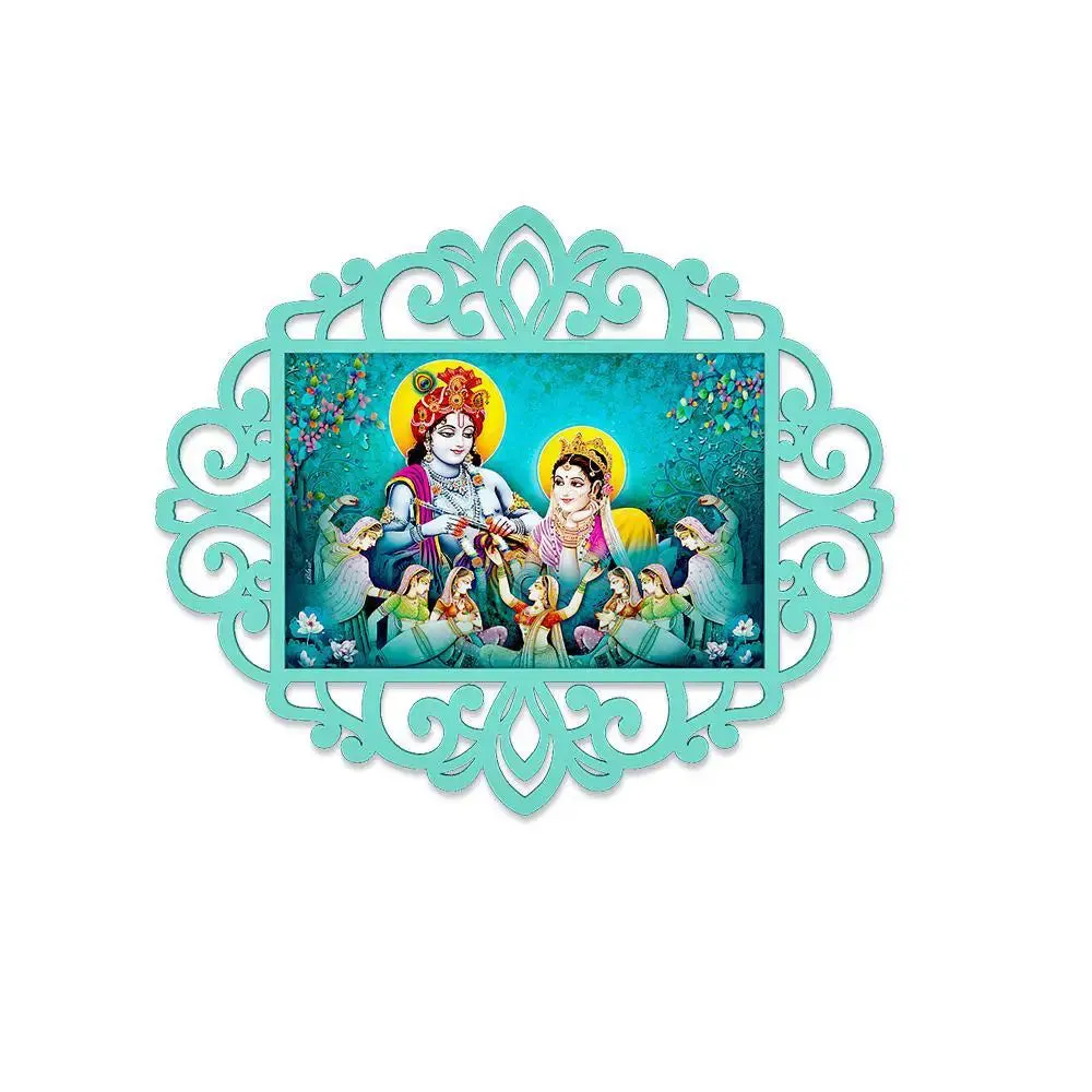 Radha Krishna Canvas Print in Decorative Frame