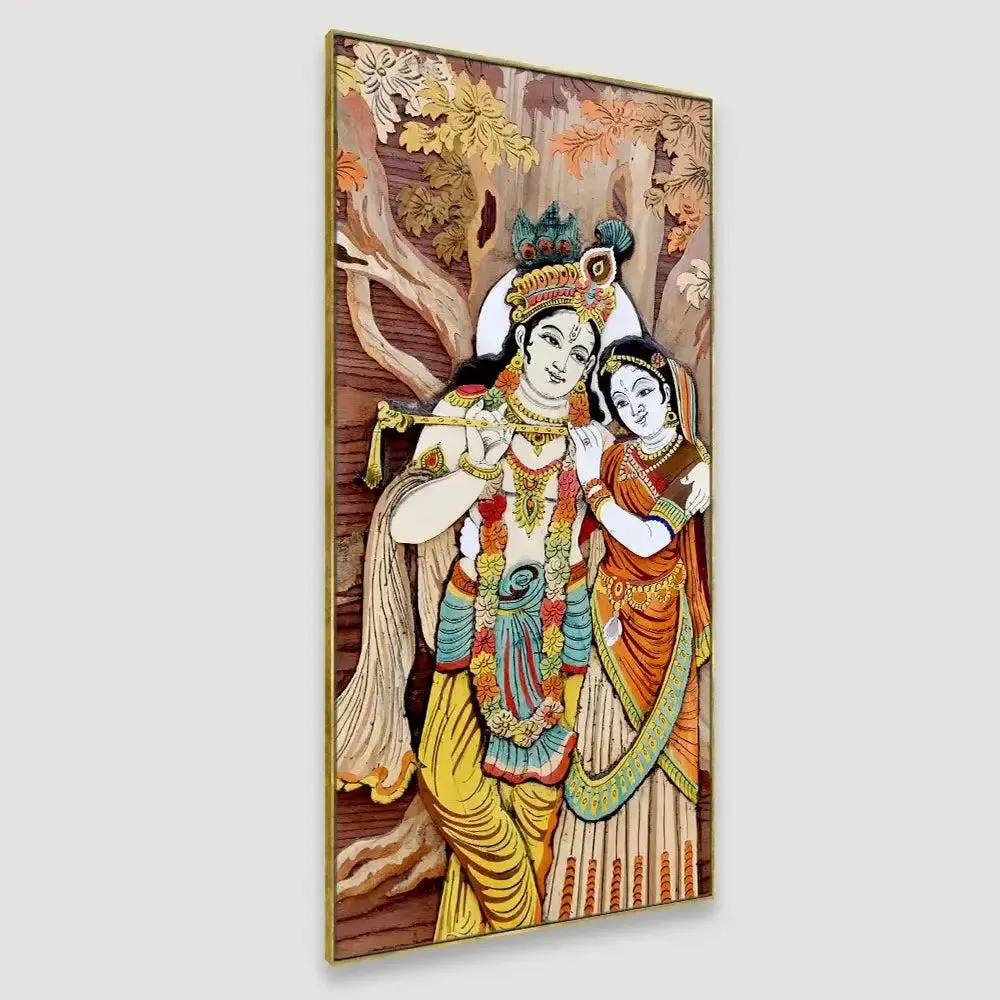 Radha Krishna  Canvas Printed Wall Painting With Frame