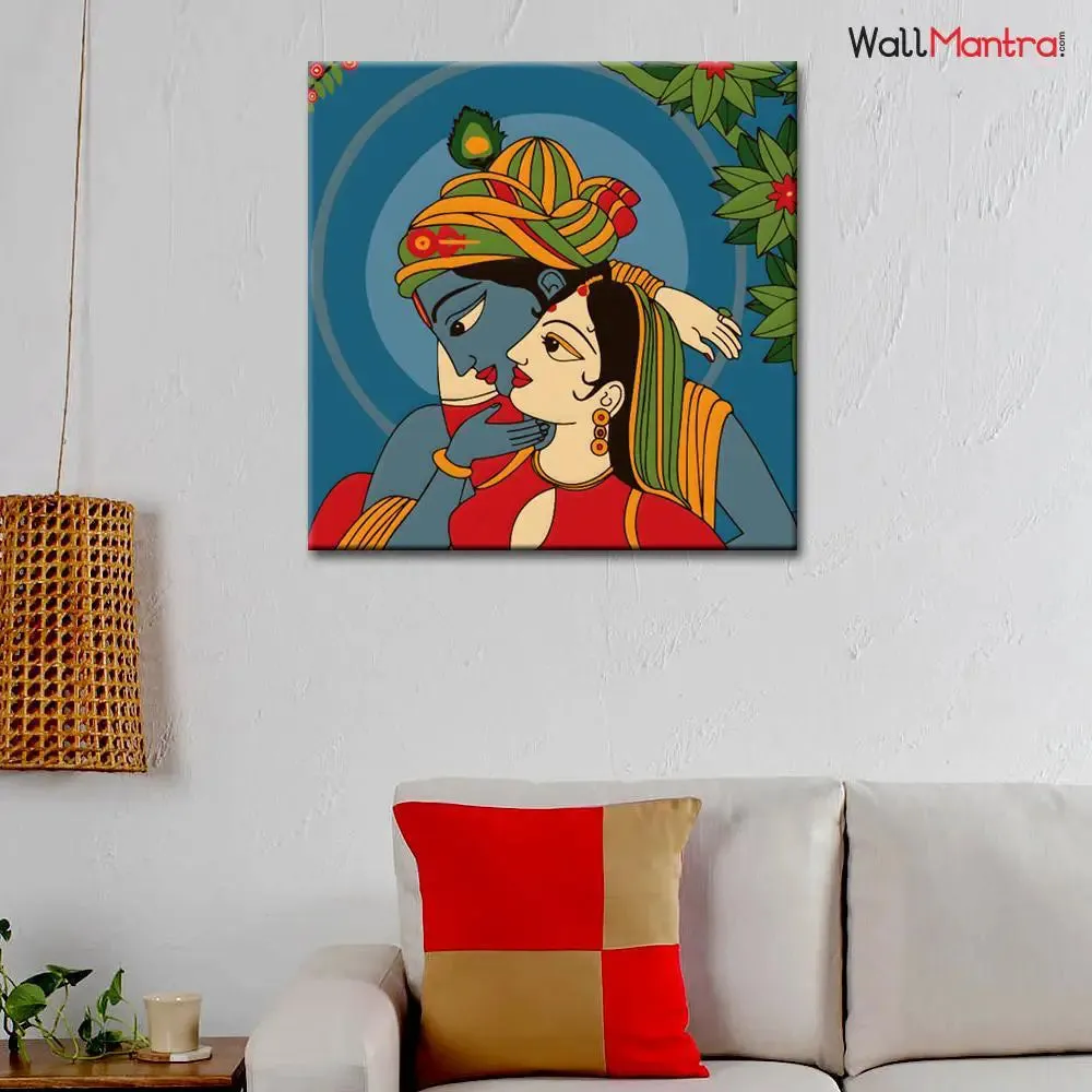 Radha Krishna Colourful DIY(Do-It-Yourself)/ Paint by numbers canvas painting kit