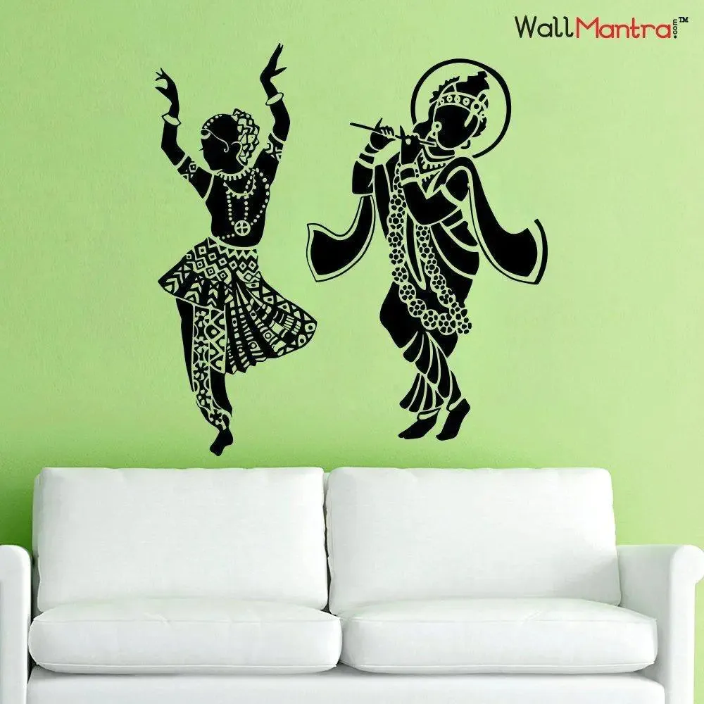 Radha Krishna Dancing Wall Sticker