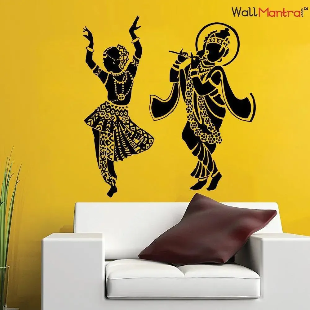 Radha Krishna Dancing Wall Sticker