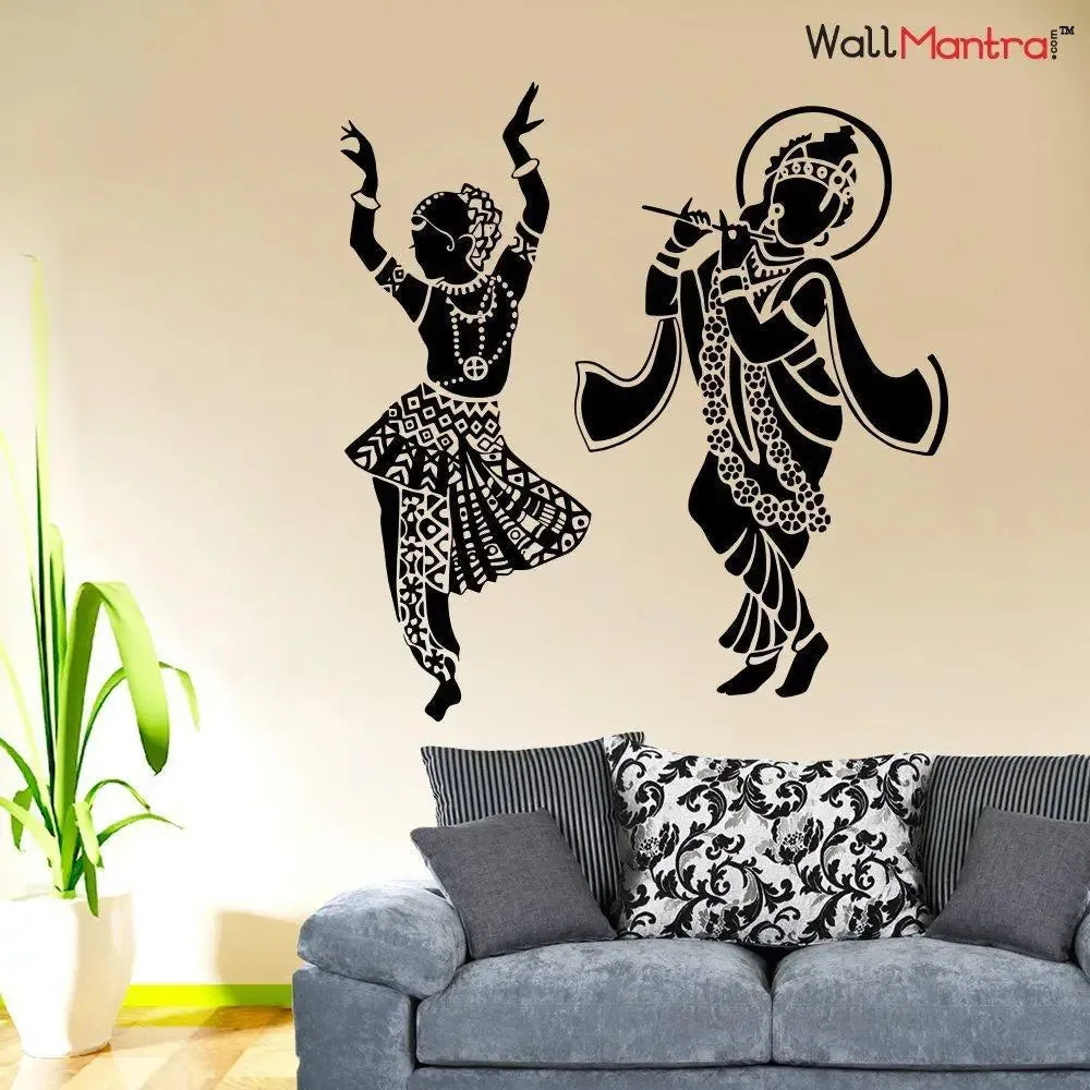 Radha Krishna Dancing Wall Sticker
