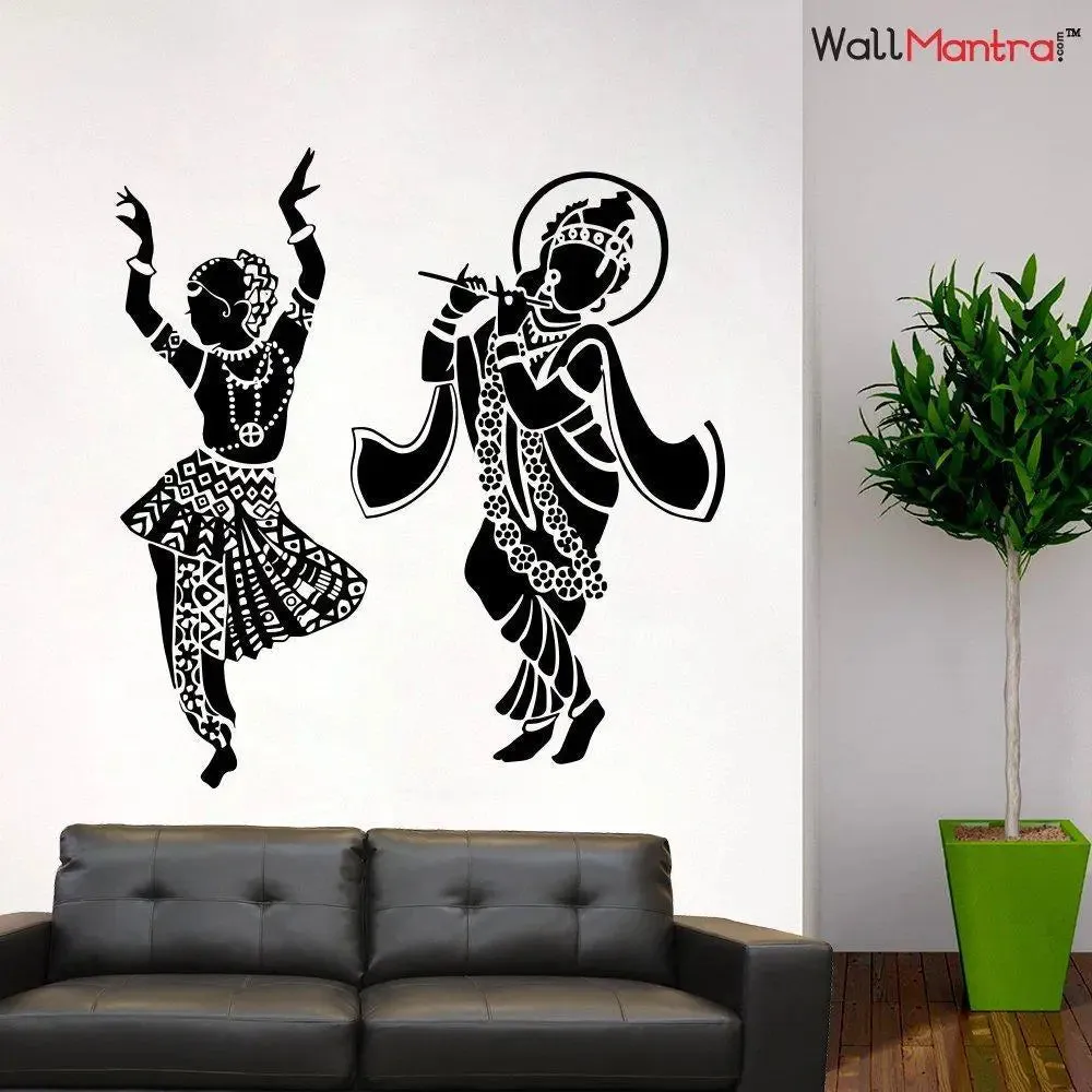 Radha Krishna Dancing Wall Sticker