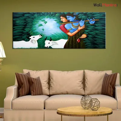 Radha Krishna In Forest Canvas Painting
