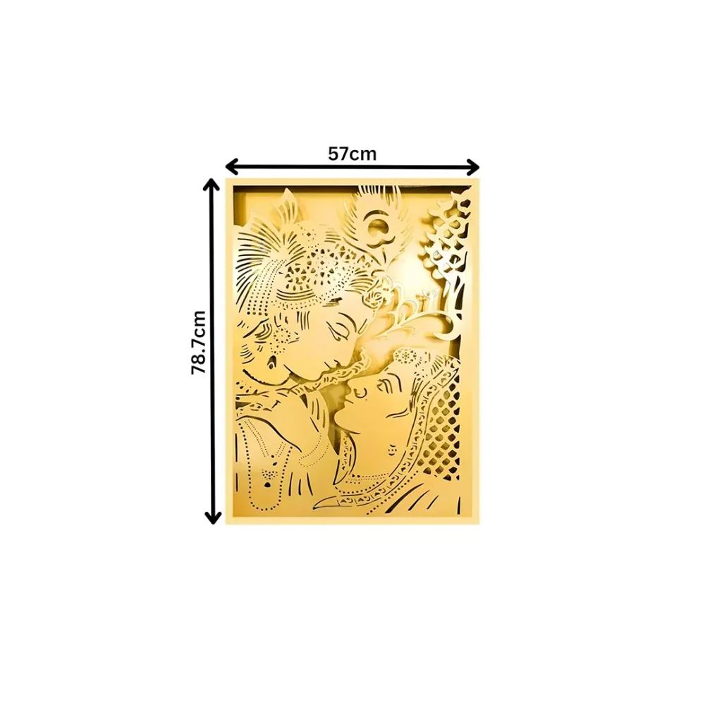 WallMantra Radha Krishna Led Metal Wall Art