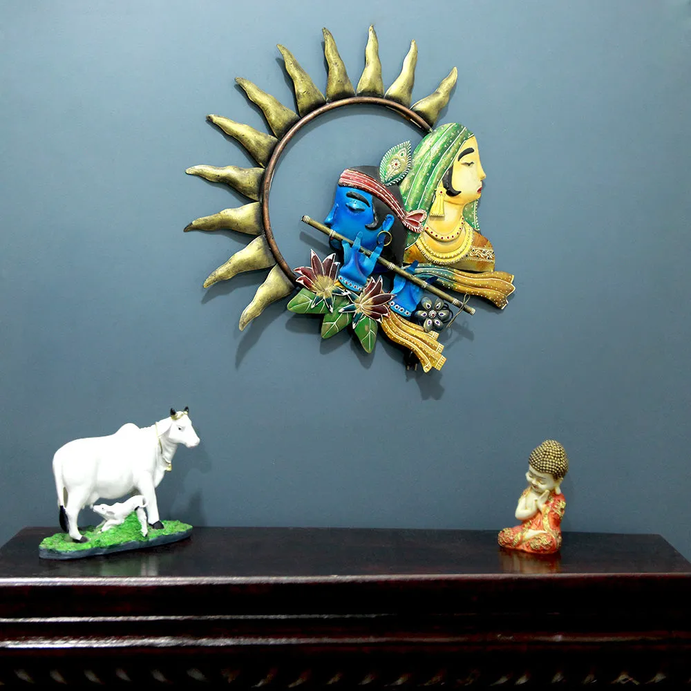 Radha Krishna LED Metal Wall Art Decor