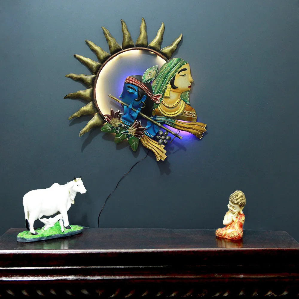 Radha Krishna LED Metal Wall Art Decor