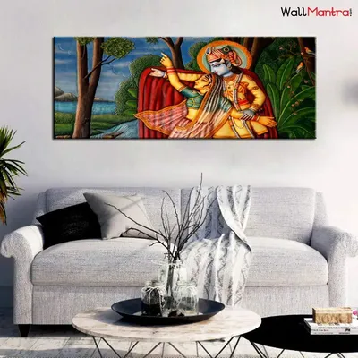 Radha Krishna Madhubani Style Wall Paintin