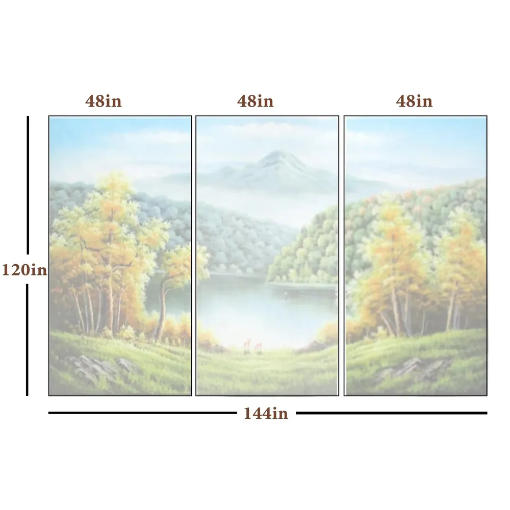 Radha Krishna Scenery Wallpaper / High Quality Woven WallPaper /  size 12 ft x 10 ft