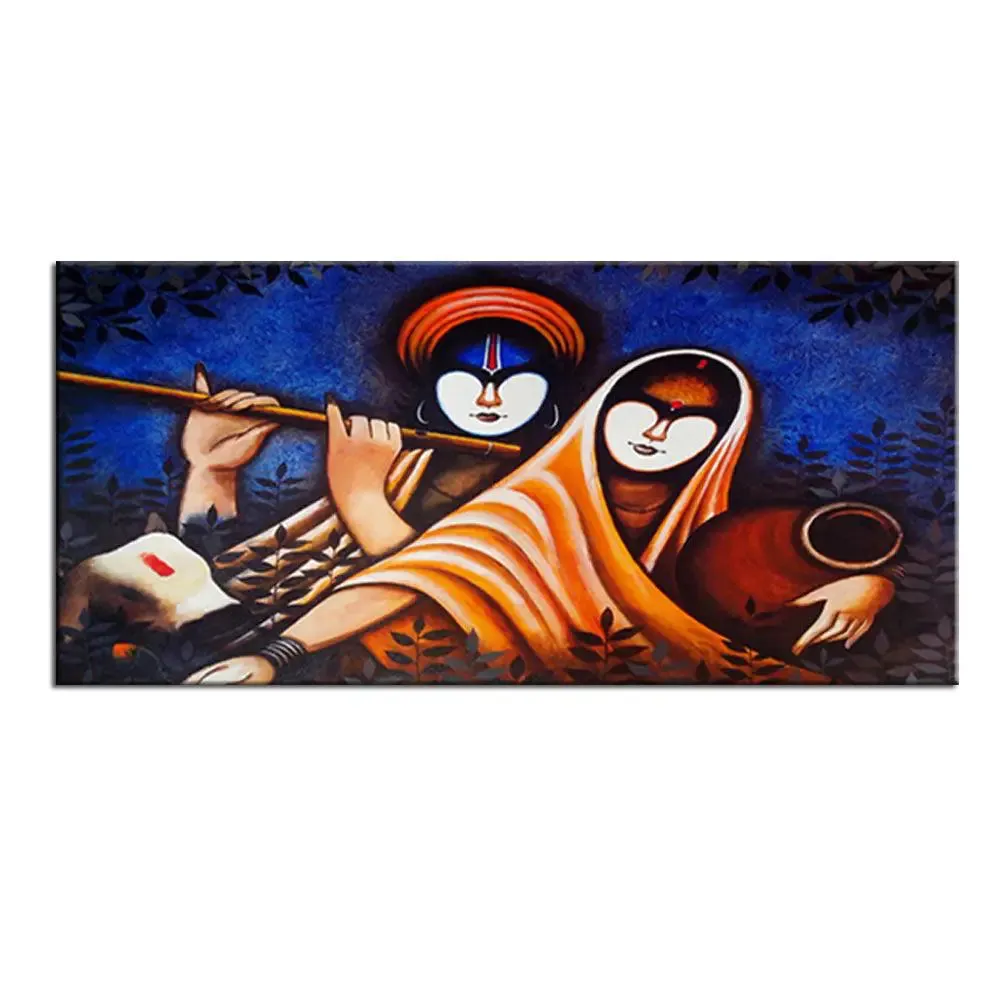 Radha Krishna Spiritual Canvas Art  Wall Painting With Frame