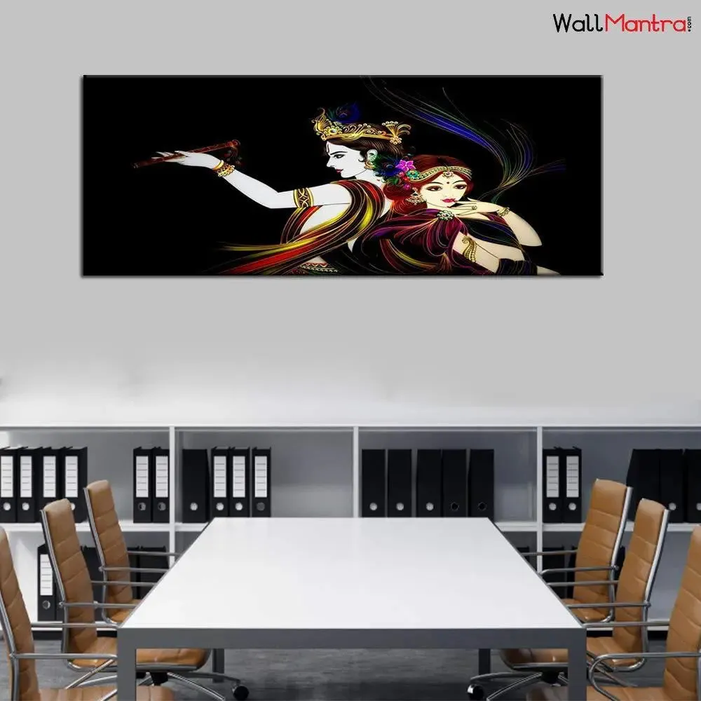 Radha Krishna Spiritual Canvas  Wall Painting With Frame