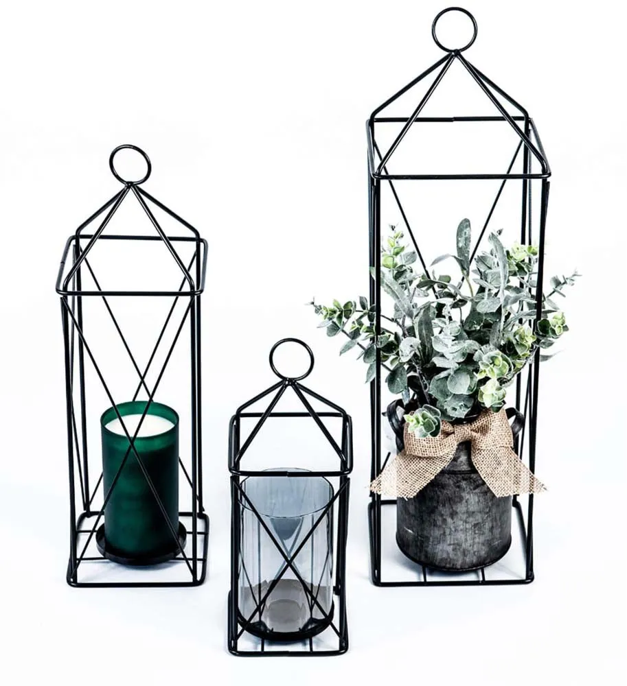 Radiant Black Casting Lantern / Candle Holder