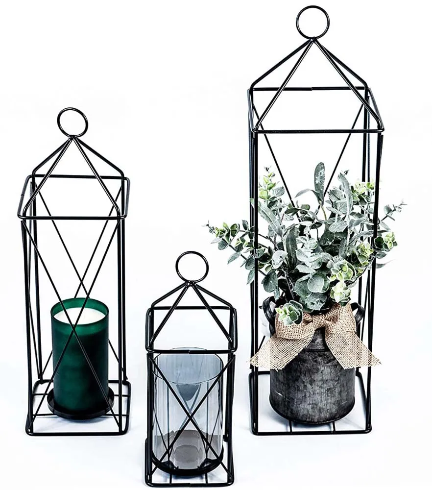 Radiant Black Casting Lantern / Candle Holder