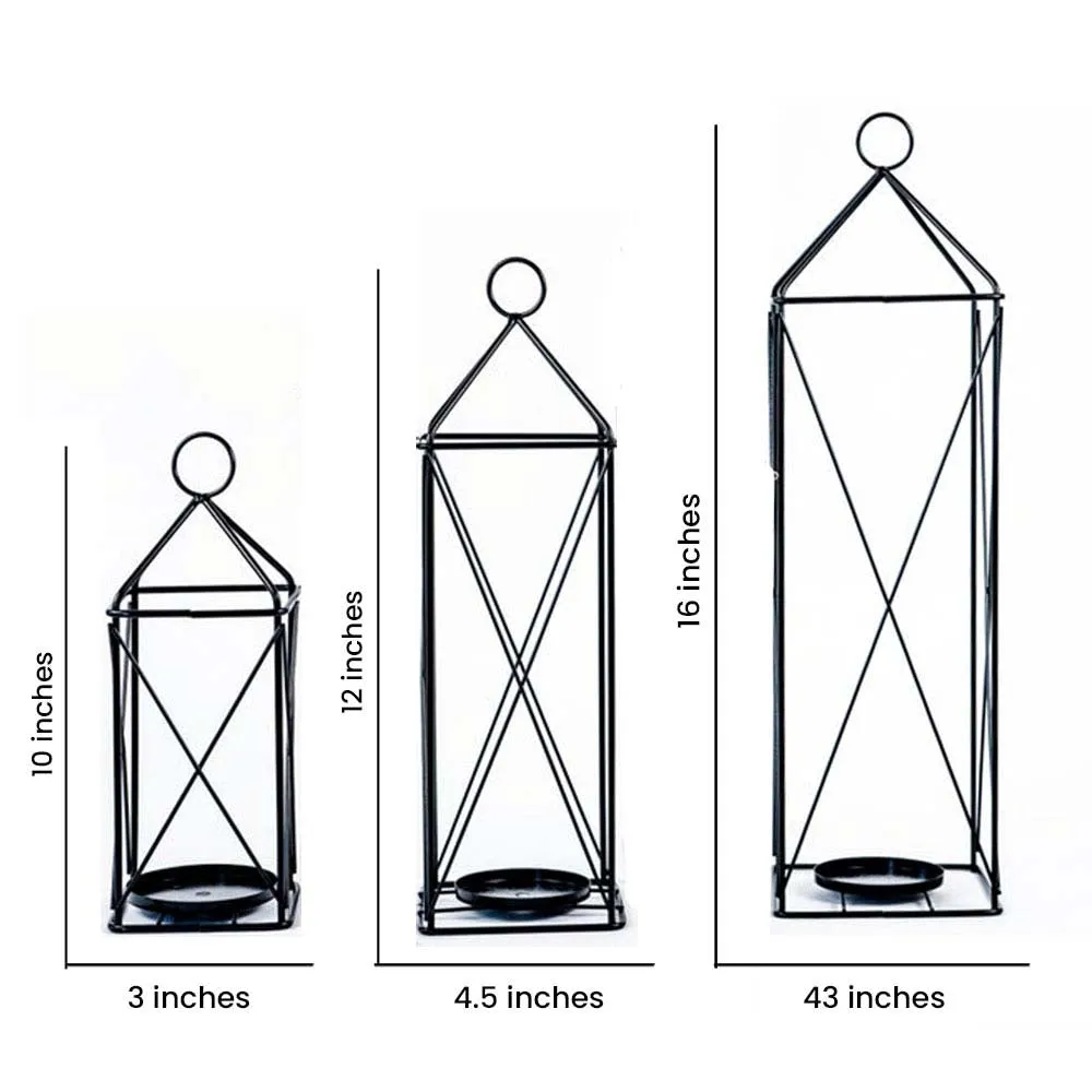 Radiant Black Casting Lantern / Candle Holder