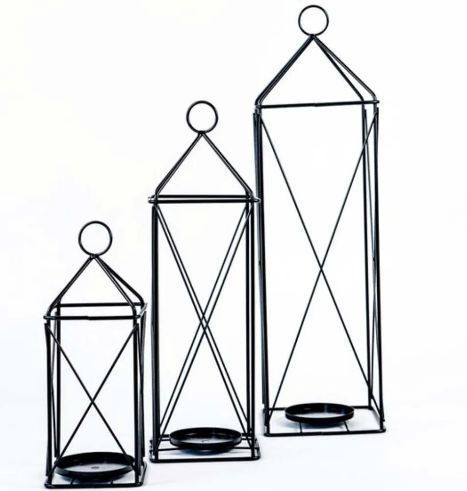 Radiant Black Casting Lantern / Candle Holder