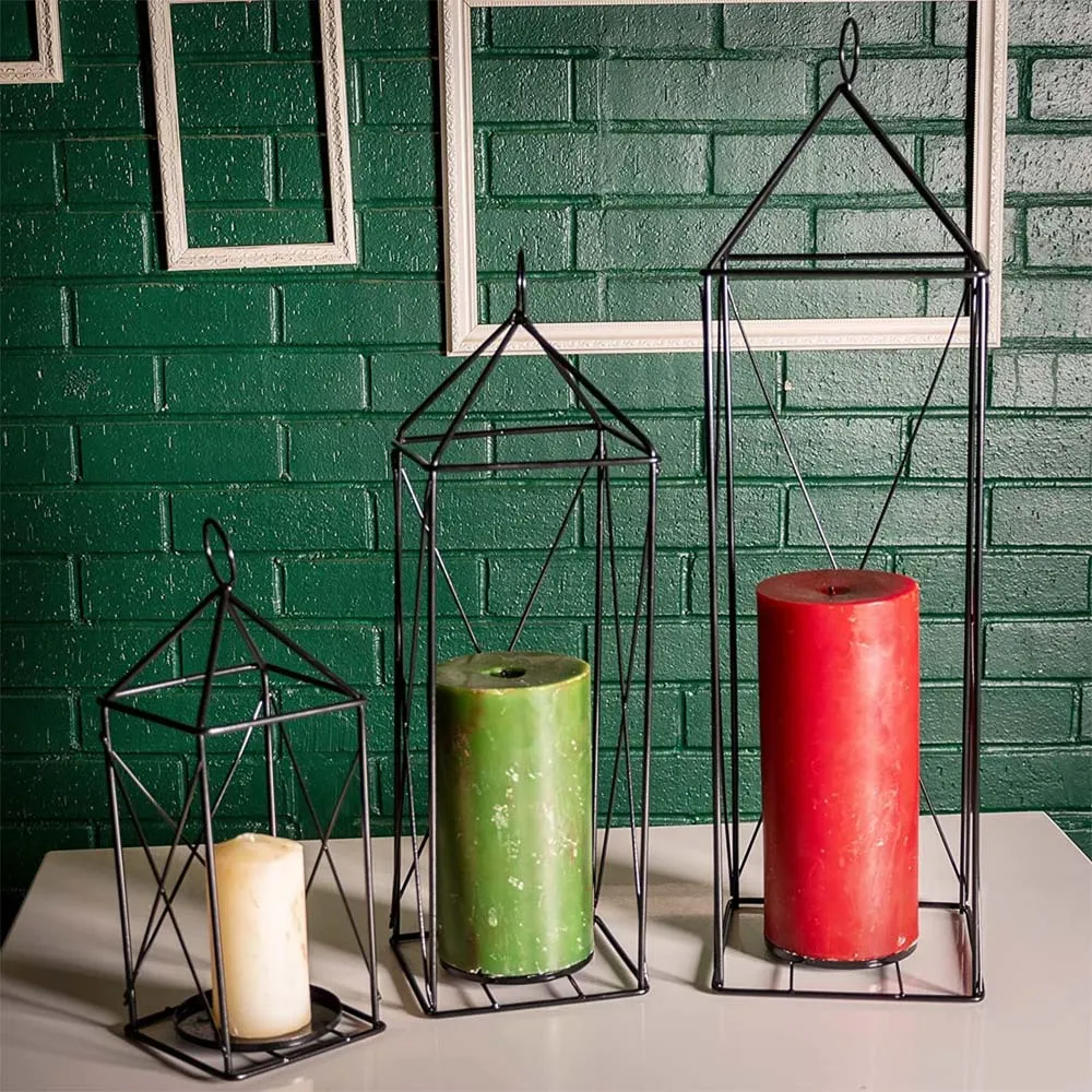 Radiant Black Casting Lantern / Candle Holder