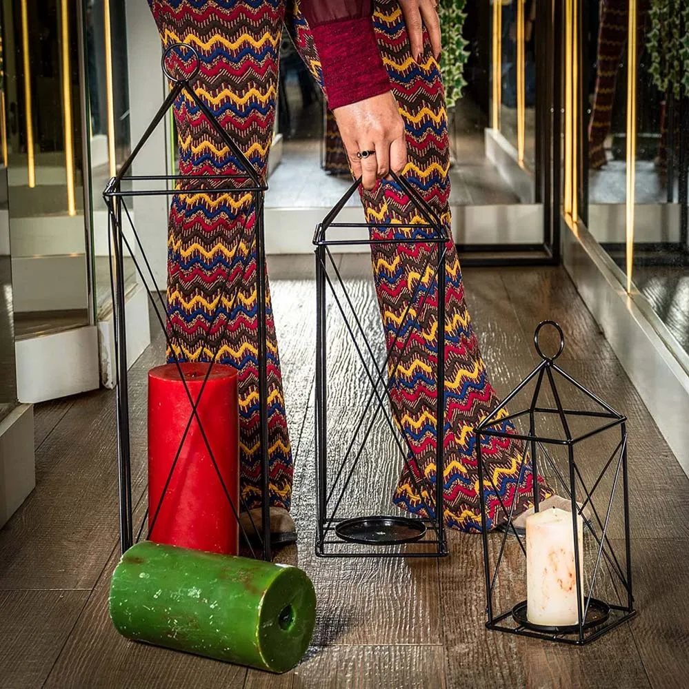 Radiant Black Casting Lantern / Candle Holder