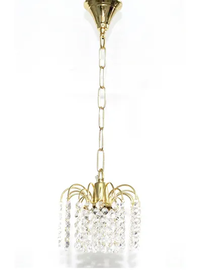 Radiant Golden Finish Crystal Pendant Light