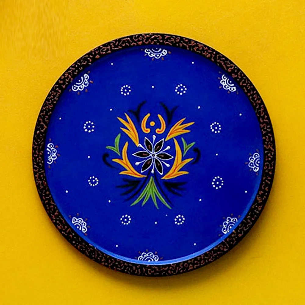 Radiating Royal Blue Border Finish Set of 3 Wallplates