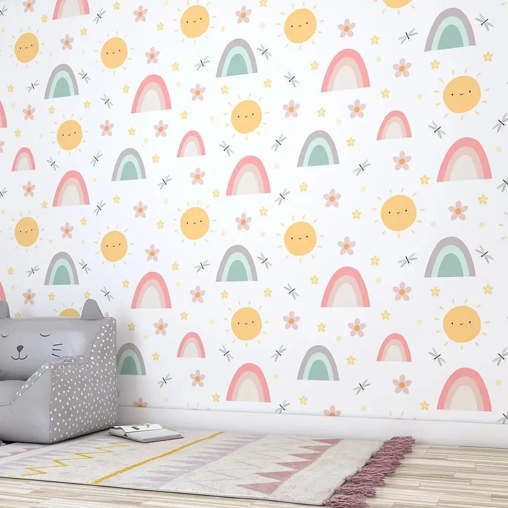 Rainbow & Sun Kids Self Adhesive Wallpaper