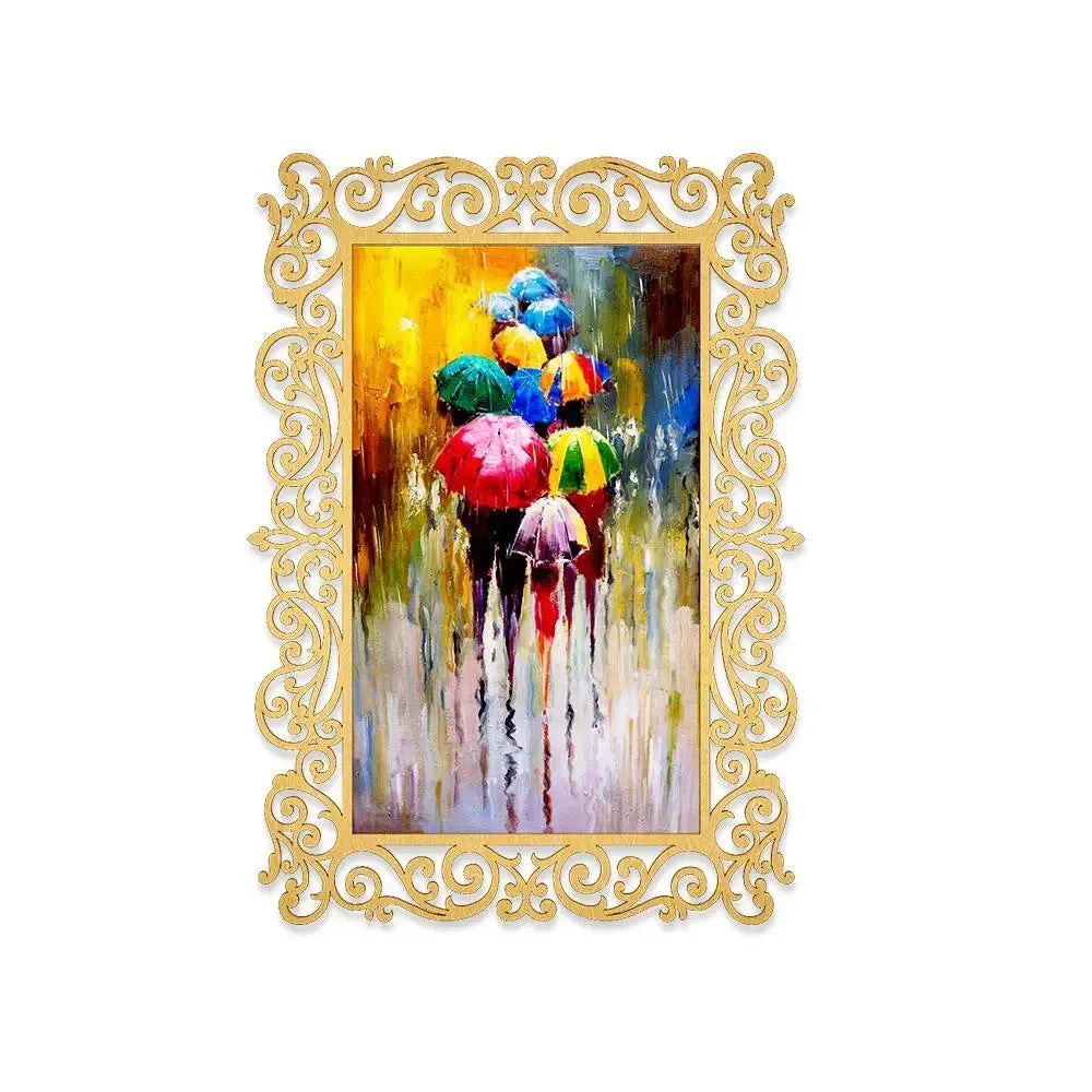 Rainy Season Colorful Canvas Print in Decorative Frame