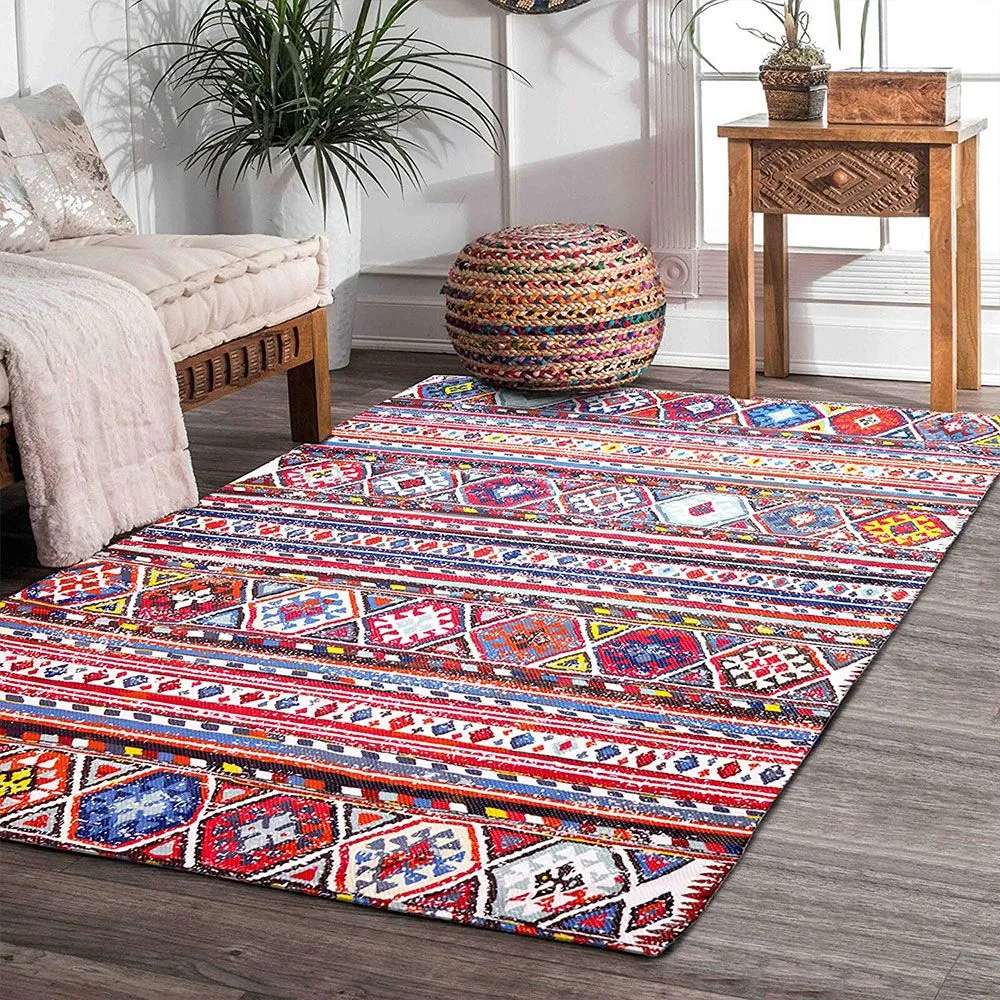 Rajasthani Ethnic Pattern Digital Printed Polyester Rug