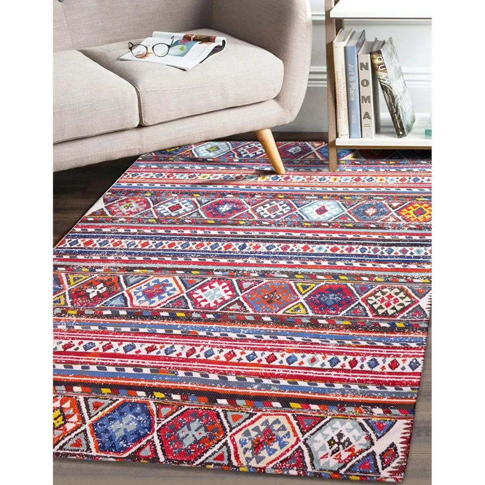 Rajasthani Ethnic Pattern Digital Printed Polyester Rug