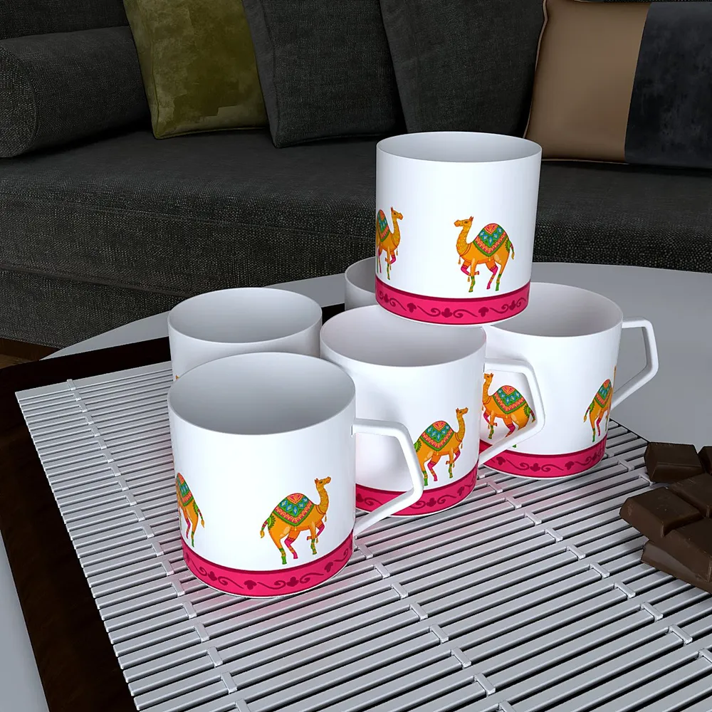 Rajasthani Folk Art Tea Cups (Set of 6)