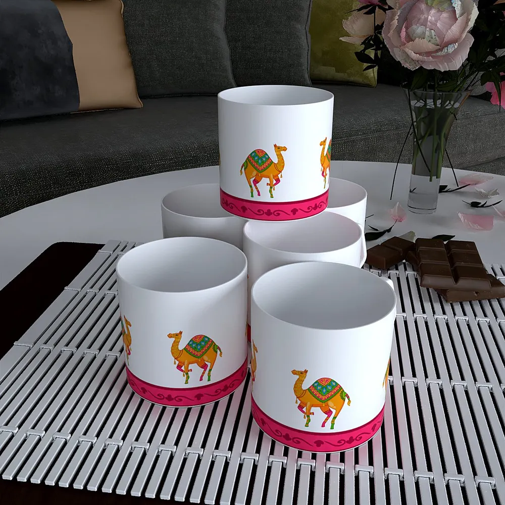 Rajasthani Folk Art Tea Cups (Set of 6)