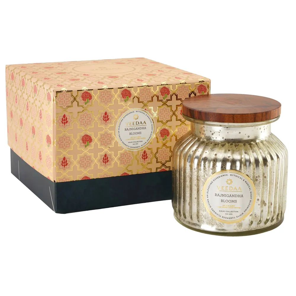 RAJNIGANDHA BLOOMS MERCURY GLASS SCENTED CANDLE