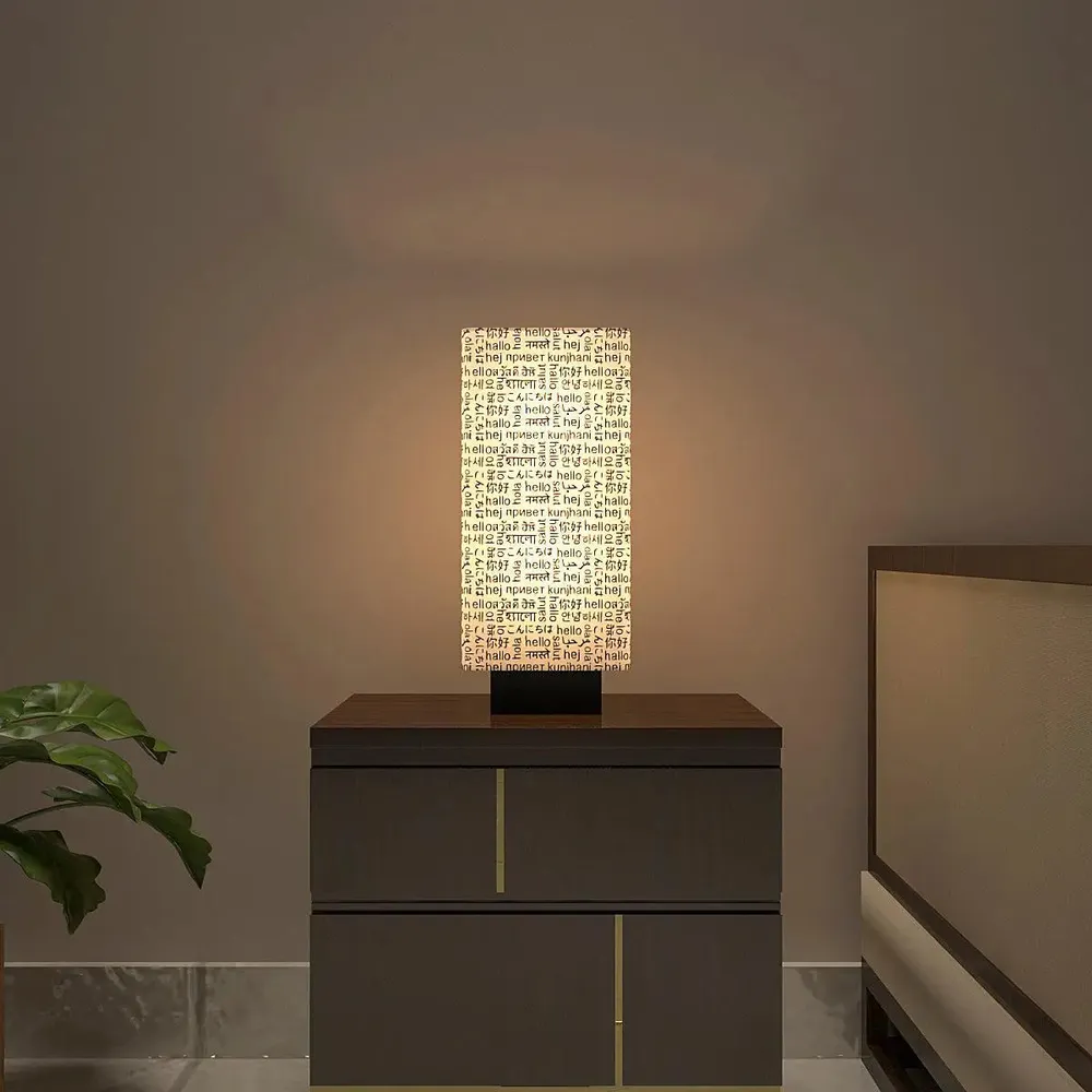 Random Texts Subtle Rectangle Table Lamp