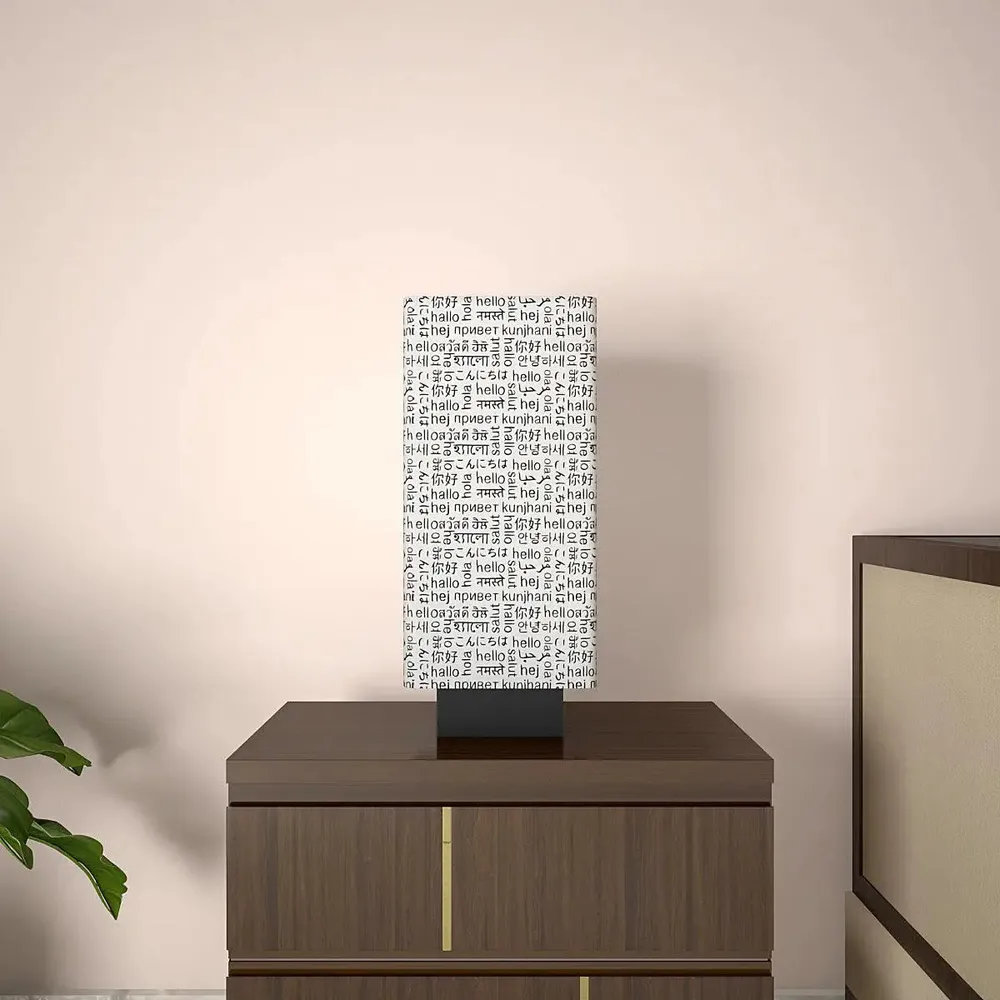 Random Texts Subtle Rectangle Table Lamp