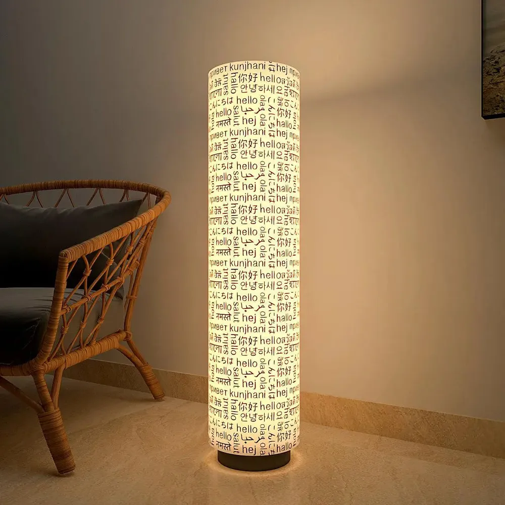 Random Texts Subtle Round Floor Lamp