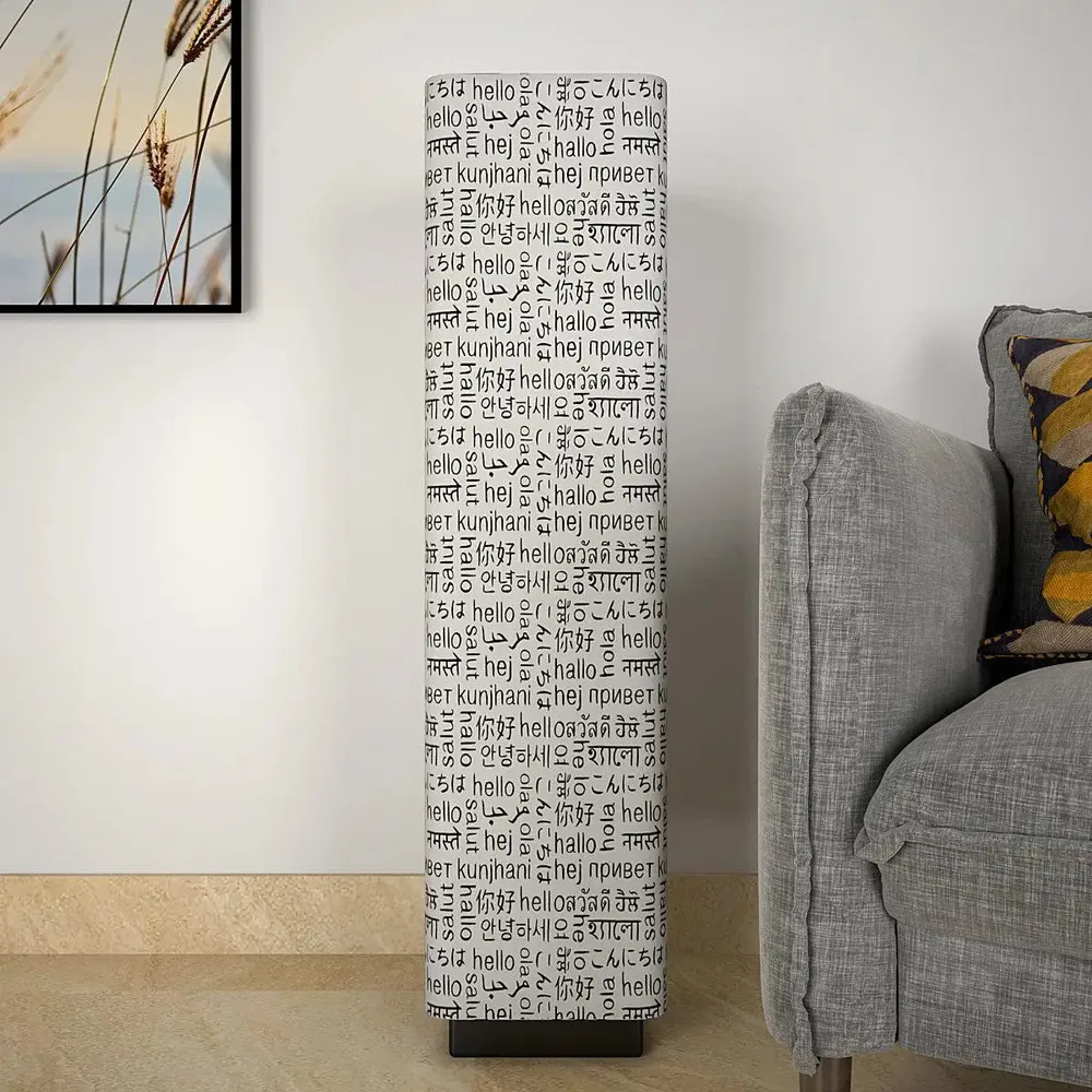 Random Texts Subtle Round Floor Lamp